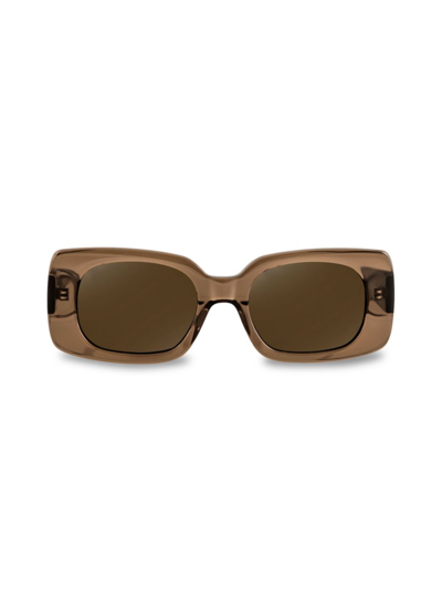 Shop Aqs Women's 47mm Rectangular Sunglasses In Brown