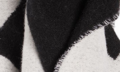 Shop Acne Studios Toronty Logo Wool Blend Scarf In Black/ White