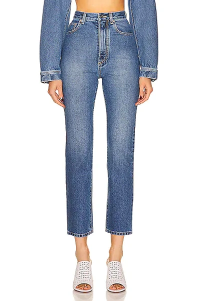 Shop Ala?a High Waisted Jean In Blue Jean