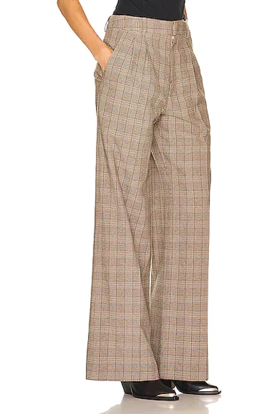 Shop Isabel Marant Jessini Check Costard Pant In Beige & Blue