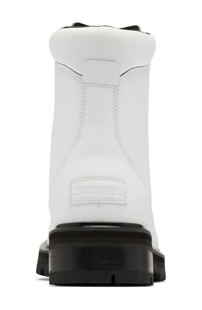 Shop Sorel Lennox Waterproof Lace-up Boot In White/ Black