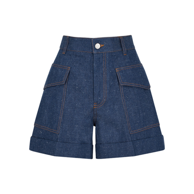 Shop Victoria Beckham Blue Denim Shorts