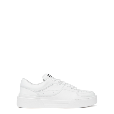 Shop Dolce & Gabbana New Roma White Leather Sneakers
