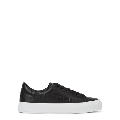 Shop Givenchy City Sport Black Leather Sneakers In Black And White