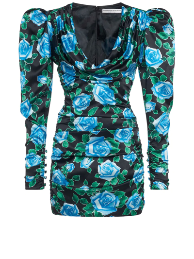 Alessandra Rich Silk Mini Dress In Black