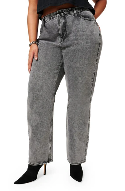 Good American Good Icon Loose Fit Straight Leg Jeans In Black239