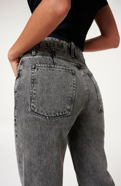 Good American Good Icon Loose Fit Straight Leg Jeans In Black239