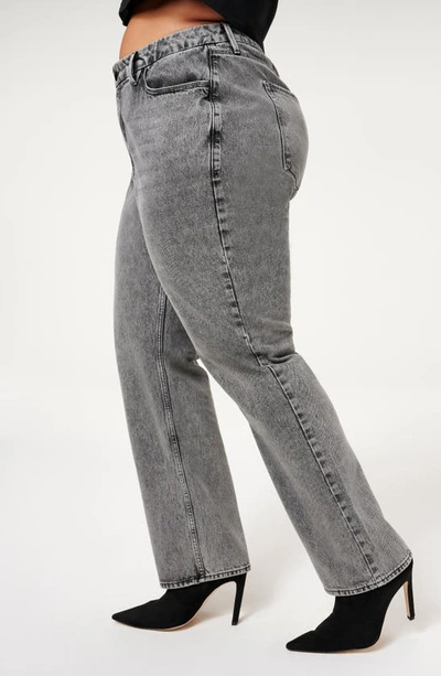 Good American Good Icon Loose Fit Straight Leg Jeans In Black239