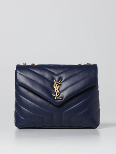 Shop Saint Laurent Loulou Small Quilted Bag In Sapphire