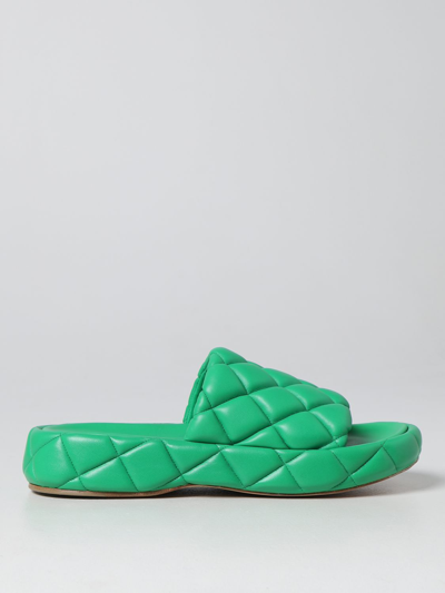 Shop Bottega Veneta Padded Quilted Leather Sandals In Green