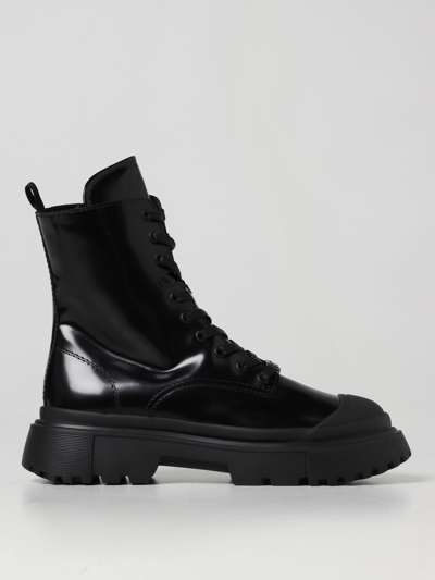 Shop Hogan Flat Ankle Boots  Woman Color Black