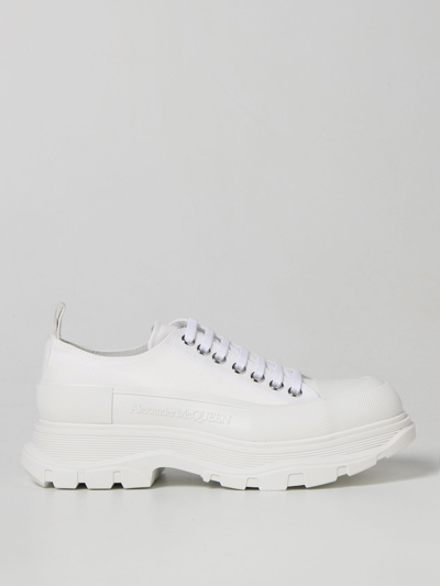 Shop Alexander Mcqueen Canvas Sneakers In White