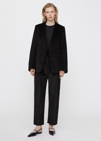 Shop Totême Collarless Cord Suit Blazer Black