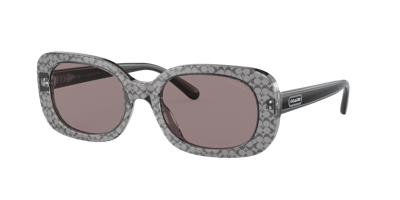 Shop Coach Woman Sunglasses Hc8358u Cd471 In Grey Solid