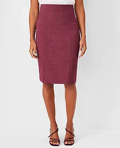 Shop Ann Taylor The Petite High Waist Seamed Pencil Skirt In Plum Rose