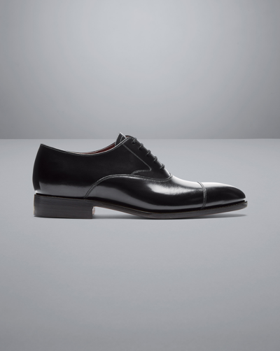Shop Charles Tyrwhitt Men's  Made In England High-shine Oxford Shoes In Black