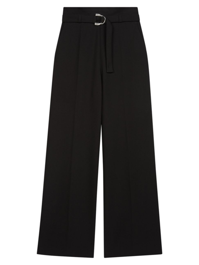 Shop Maje Women's Parc Belted Wide-leg Pants In Black