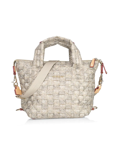 Shop Mz Wallace Women's Small Sutton Deluxe Woven Tote In Jute Oxford