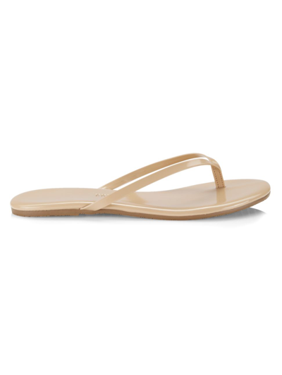 Shop Tkees Women's Foundations Gloss Patent Leather Flip Flops In Sunkissed