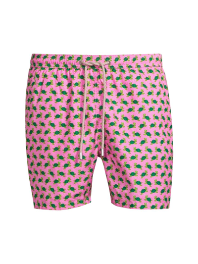 Shop Mc2 Saint Barth Men's Ultralight Printed 70s Swim Shorts In Pink
