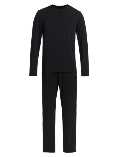 Shop Saks Fifth Avenue Men's Collection Long-sleeve Sleep Set In Moonless Night