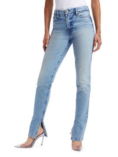 Shop Good American Women's Good Classic Shortened Inseam Jeans In Indigo