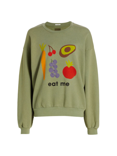 Shop Mother Women's The Drop Square Graphic Sweatshirt In Eat Me