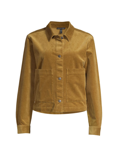 Shop Eileen Fisher Women's Corduroy Classic Collar Jacket In Butternut