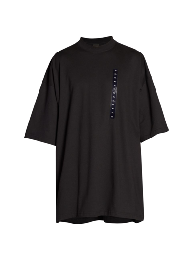 Shop Balenciaga Men's Size Sticke Oversized T-shirt In Black