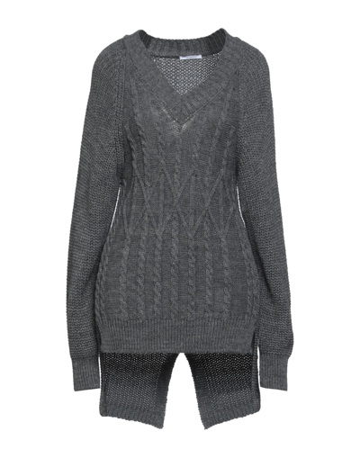 Shop Biancoghiaccio Woman Sweater Lead Size 1 Acrylic, Wool, Viscose, Alpaca Wool In Grey