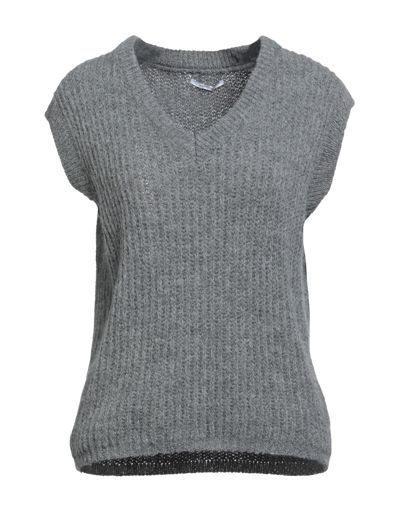 Shop Biancoghiaccio Woman Sweater Grey Size 2 Acrylic, Polyamide, Viscose, Wool