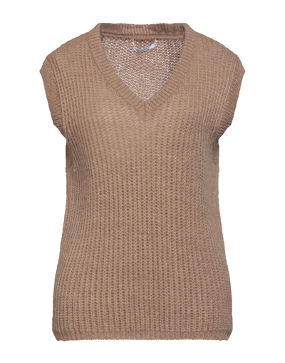 Shop Biancoghiaccio Woman Sweater Camel Size 2 Acrylic, Polyamide, Viscose, Wool In Beige