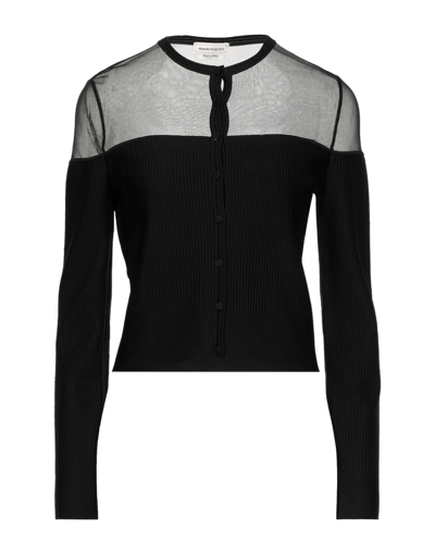 Shop Alexander Mcqueen Woman Cardigan Black Size M Viscose, Polyester, Silk