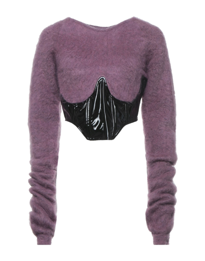 Shop Gcds Woman Sweater Mauve Size M Acrylic, Mohair Wool, Polyamide, Polyurethane, Polyester In Purple