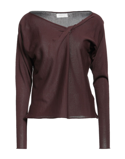 Shop Slowear Zanone Woman Sweater Dark Brown Size Xs Viscose, Cotton