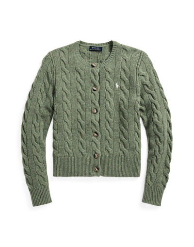 Shop Polo Ralph Lauren Cardigans In Military Green