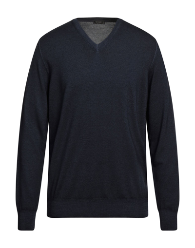 Shop Ferrante Man Sweater Midnight Blue Size 36 Merino Wool