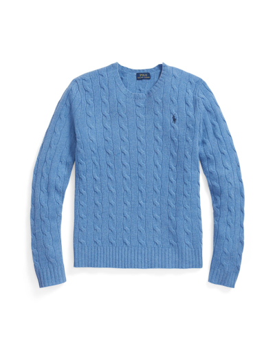 Shop Polo Ralph Lauren Woman Sweater Pastel Blue Size L Wool, Cashmere