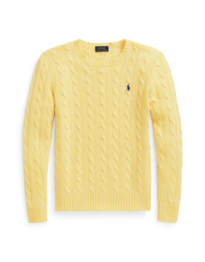 Shop Polo Ralph Lauren Woman Sweater Yellow Size Xl Wool, Cashmere