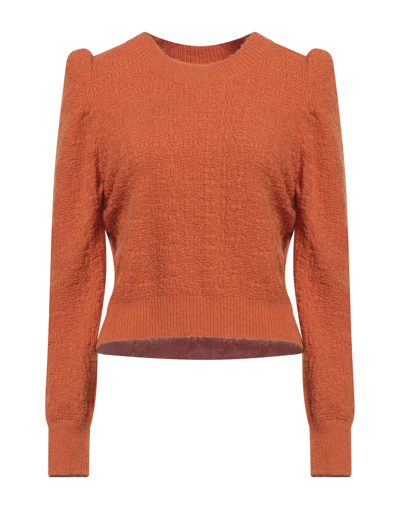 Shop Lili Sidonio By Molly Bracken Woman Sweater Rust Size L Acrylic, Polyester, Polyamide In Red