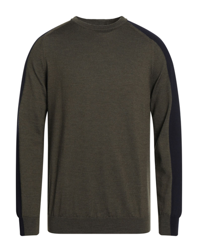 Shop +39 Masq Man Sweater Military Green Size 3xl Merino Wool