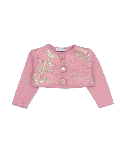 Shop Dolce & Gabbana Newborn Girl Wrap Cardigans Pastel Pink Size 3 Silk, Polyester
