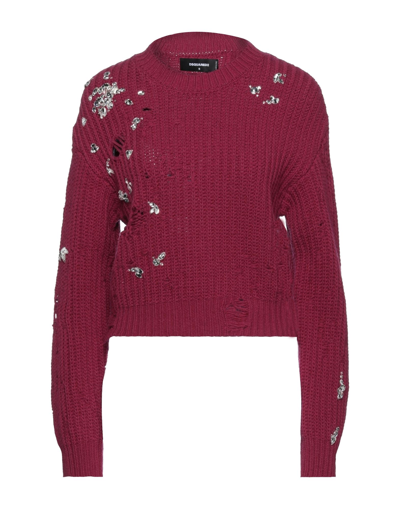 Shop Dsquared2 Woman Sweater Deep Purple Size L Wool