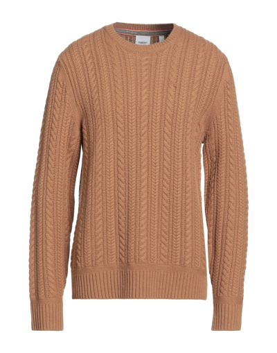 Shop Burberry Sweaters In Camel