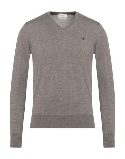 Shop Brooksfield Man Sweater Lead Size 44 Virgin Wool In Grey