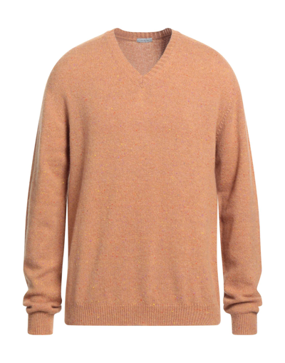 Shop Malo Man Sweater Camel Size 40 Cashmere In Beige