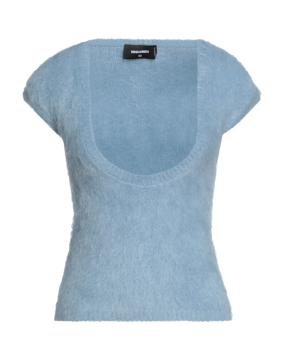 Shop Dsquared2 Woman Sweater Sky Blue Size Xs Mohair Wool, Polyamide, Virgin Wool