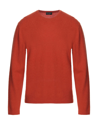 Shop Zanieri Man Sweater Rust Size Xxl Lambswool, Cashmere