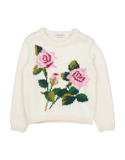 Shop Dolce & Gabbana Toddler Girl Sweater Ivory Size 7 Virgin Wool In White