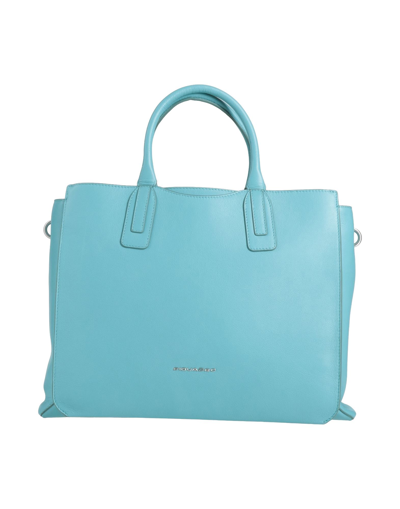 Shop Piquadro Woman Handbag Azure Size - Soft Leather In Blue